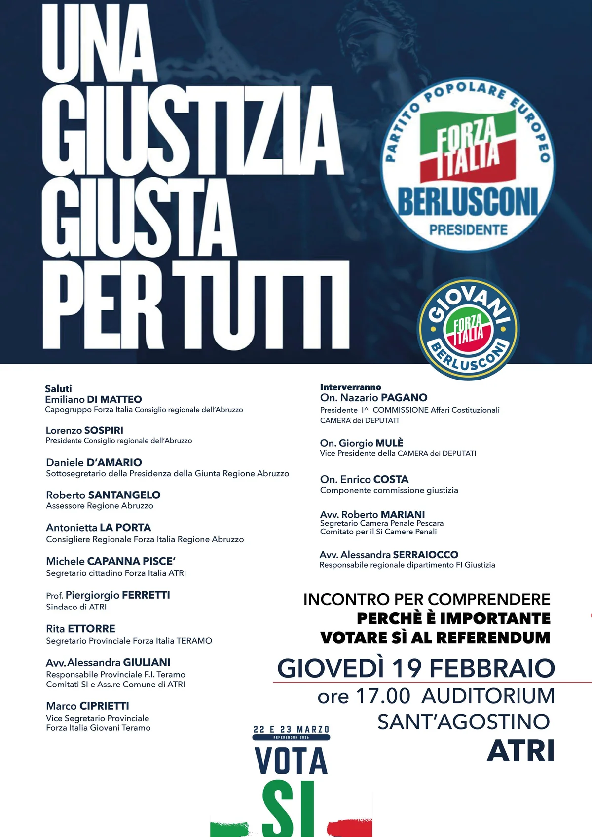 Referendum: oggi 8 marzo incontro pubblico a Teramo