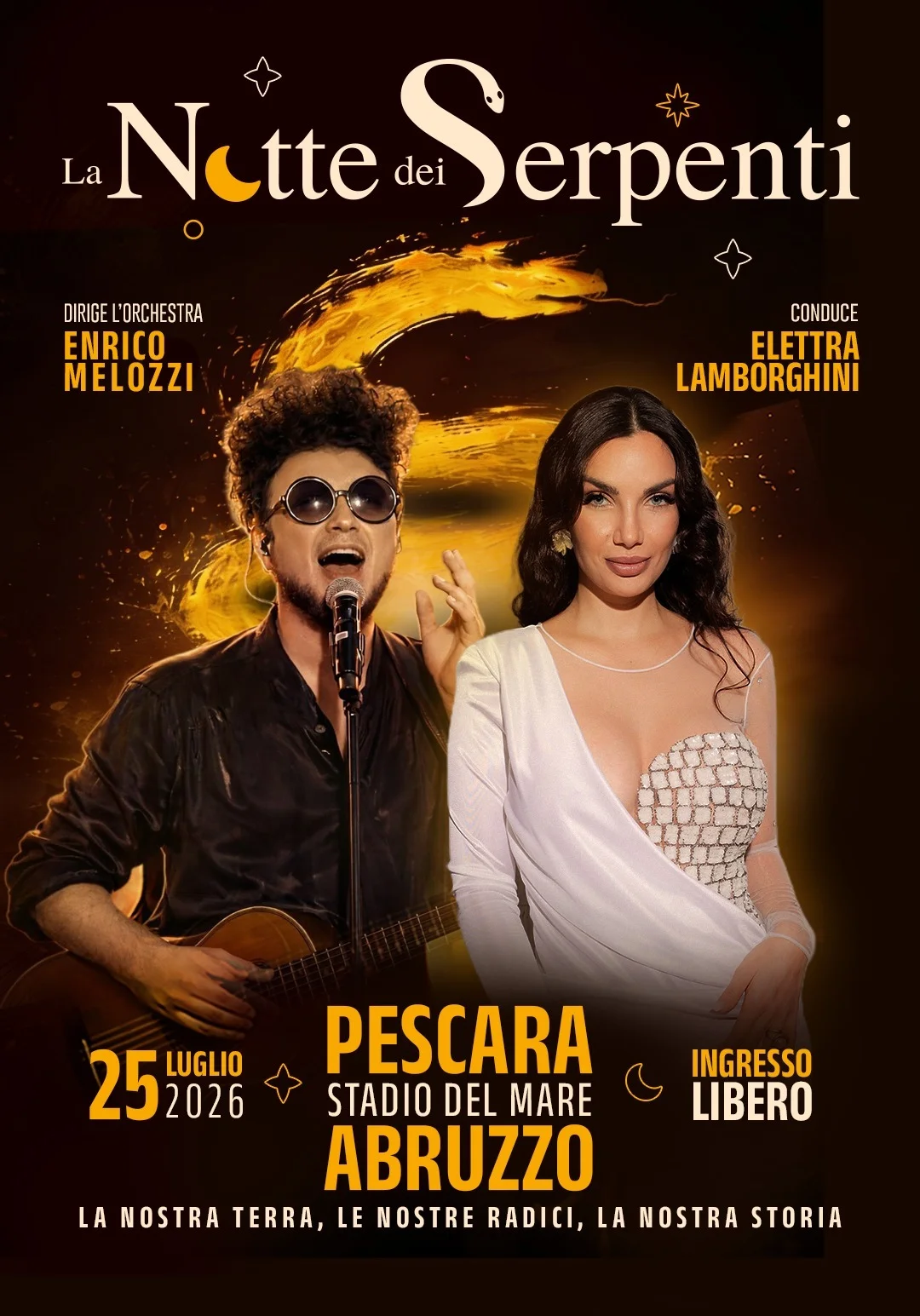 La Notte dei Serpenti, Elettra Lamborghini presenterà l'evento ideato dal Maestro Melozzi