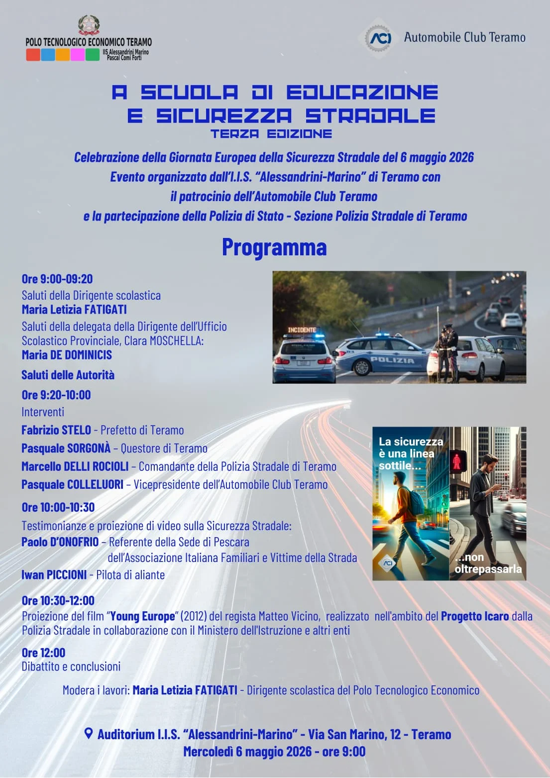 A scuola di Educazione e Sicurezza Stradale all'Alessandrini Marino di Teramo