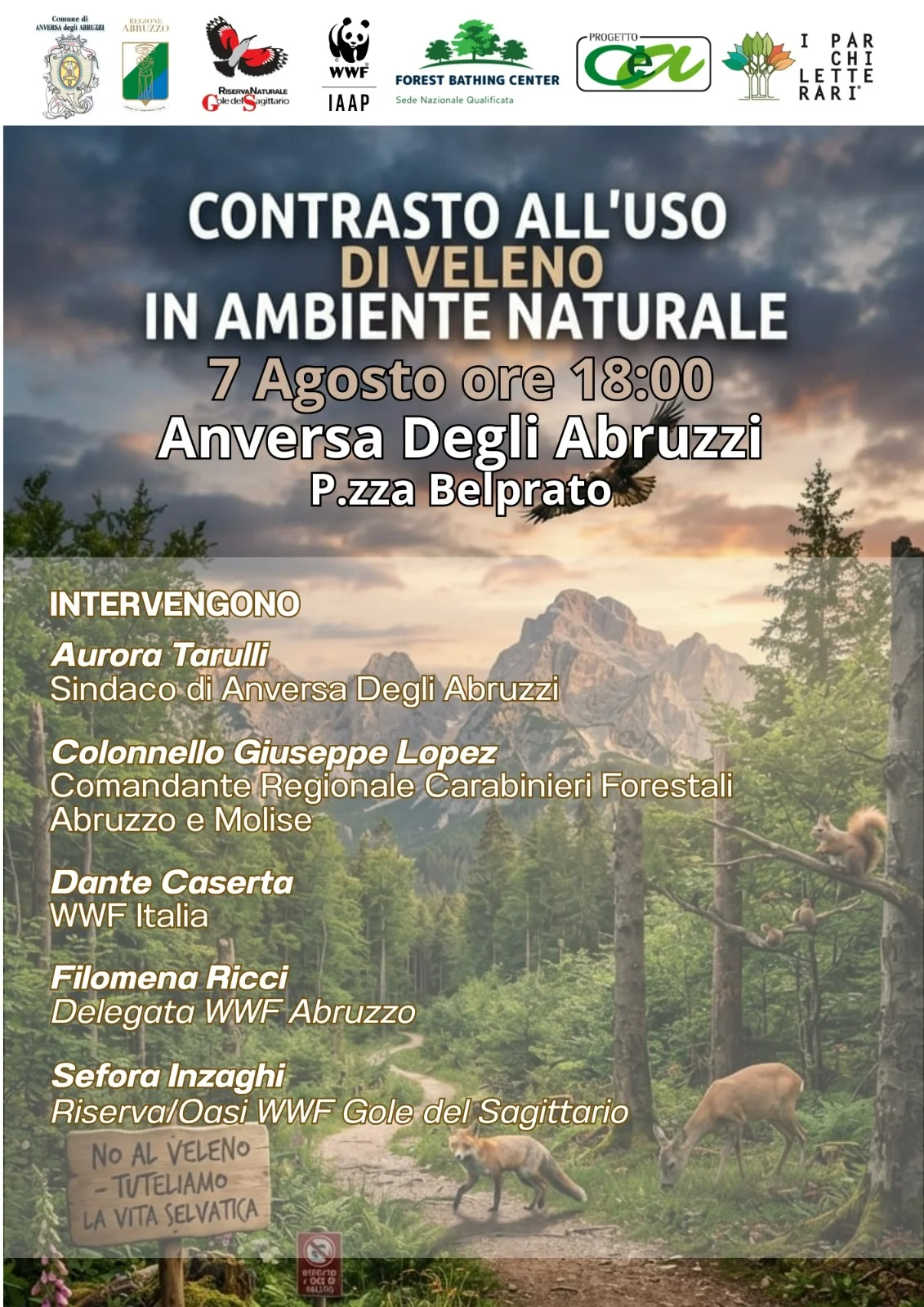 Fauna selvatica, evento del WWF a contrato dell'uso del veleno