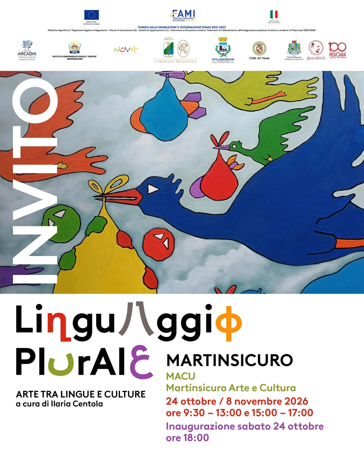 A Martinsicuro prende il via la mostra “Linguaggio Plurale – Arte tra lingue e culture”