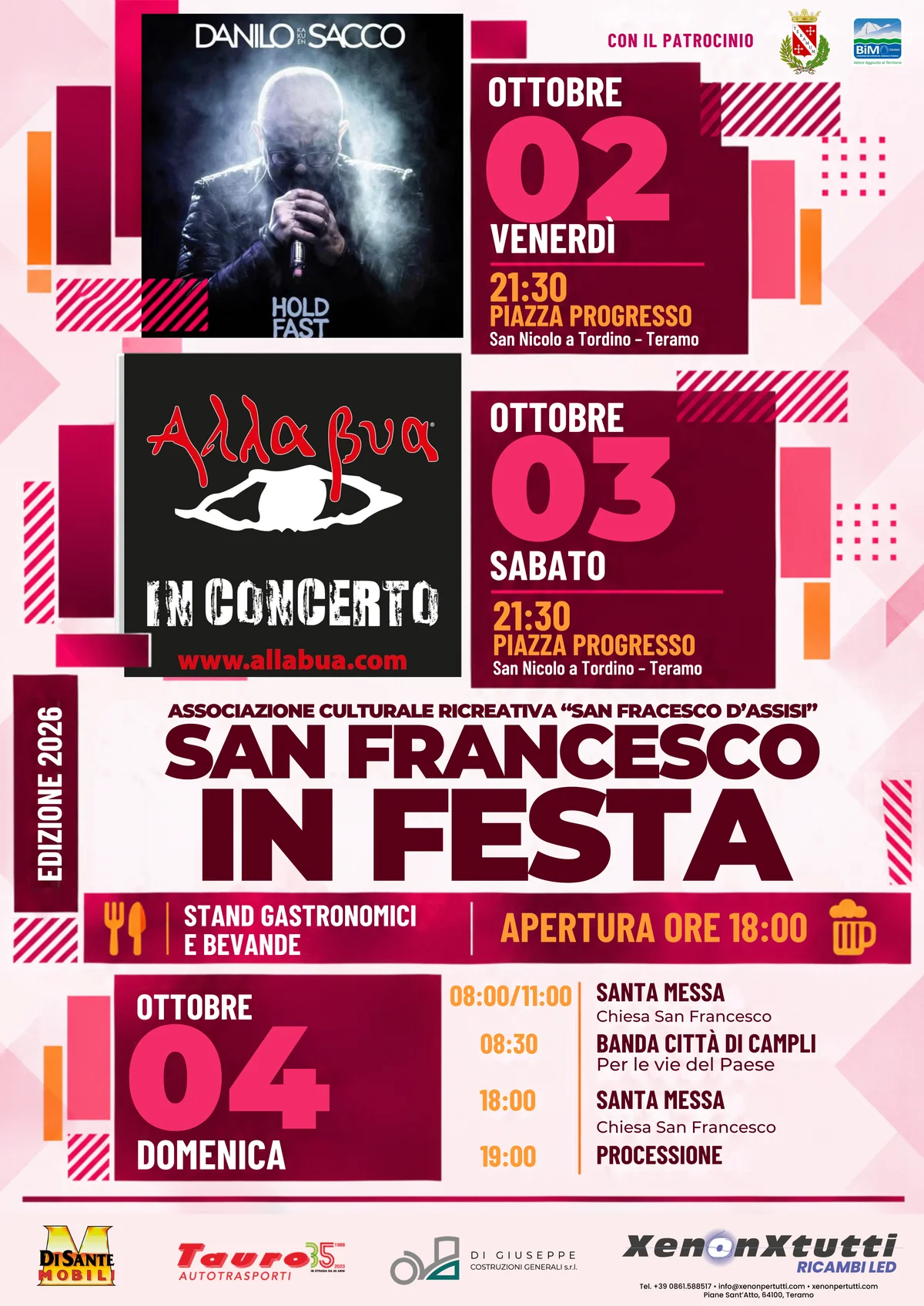 San Francesco in Festa 2026”, in programma a San Nicolò a Tordino dal 2 al 4 ottobre