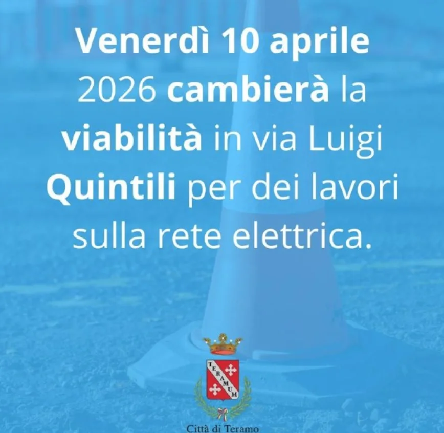 Teramo, transito e sosta vietata in via Quintili