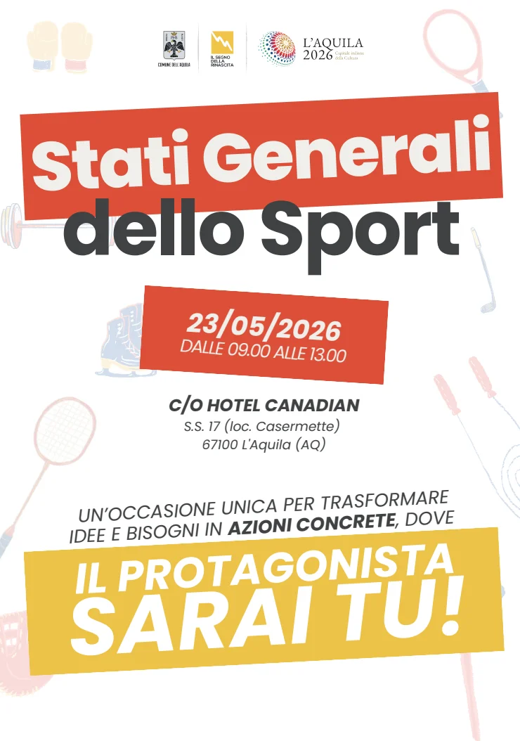 Al via gli stati generali dello sport a L'Aquila