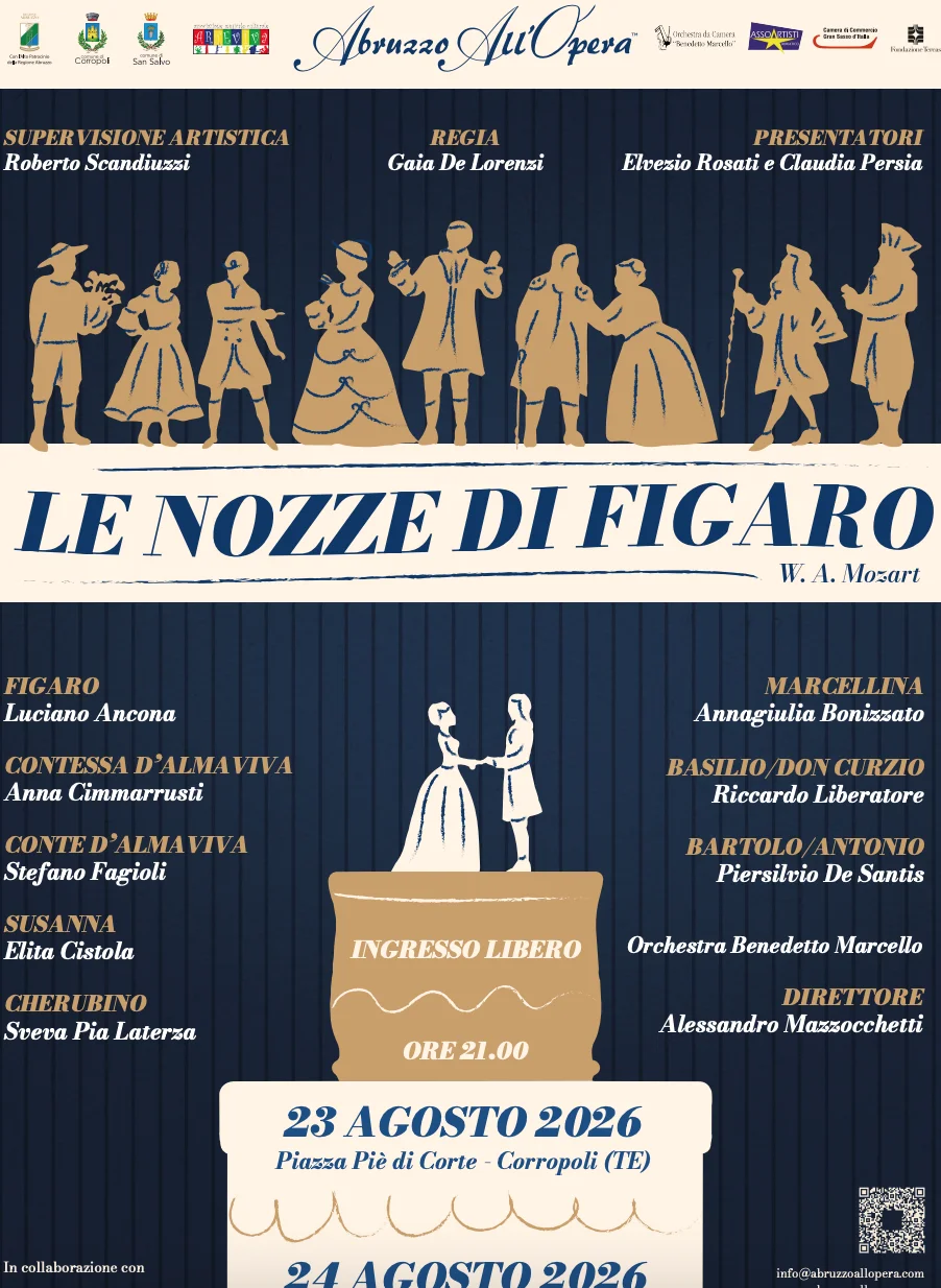 Abruzzo All’Opera celebra cinque anni con “Le Nozze di Figaro” di Mozart