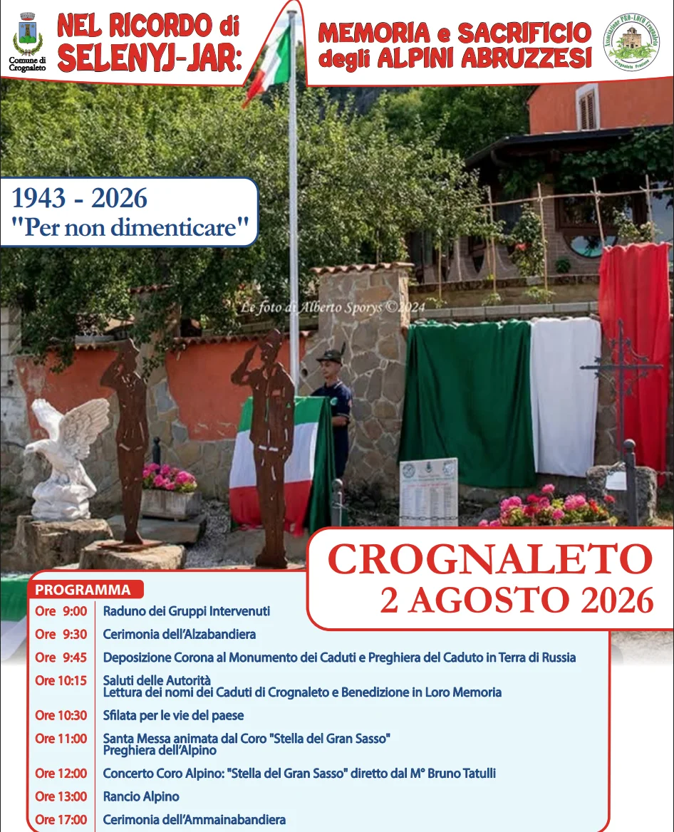 Crognaleto non dimentica: il 2 Agosto in ricordo degli alpini caduti nella battaglia di Selenyj-Jar
