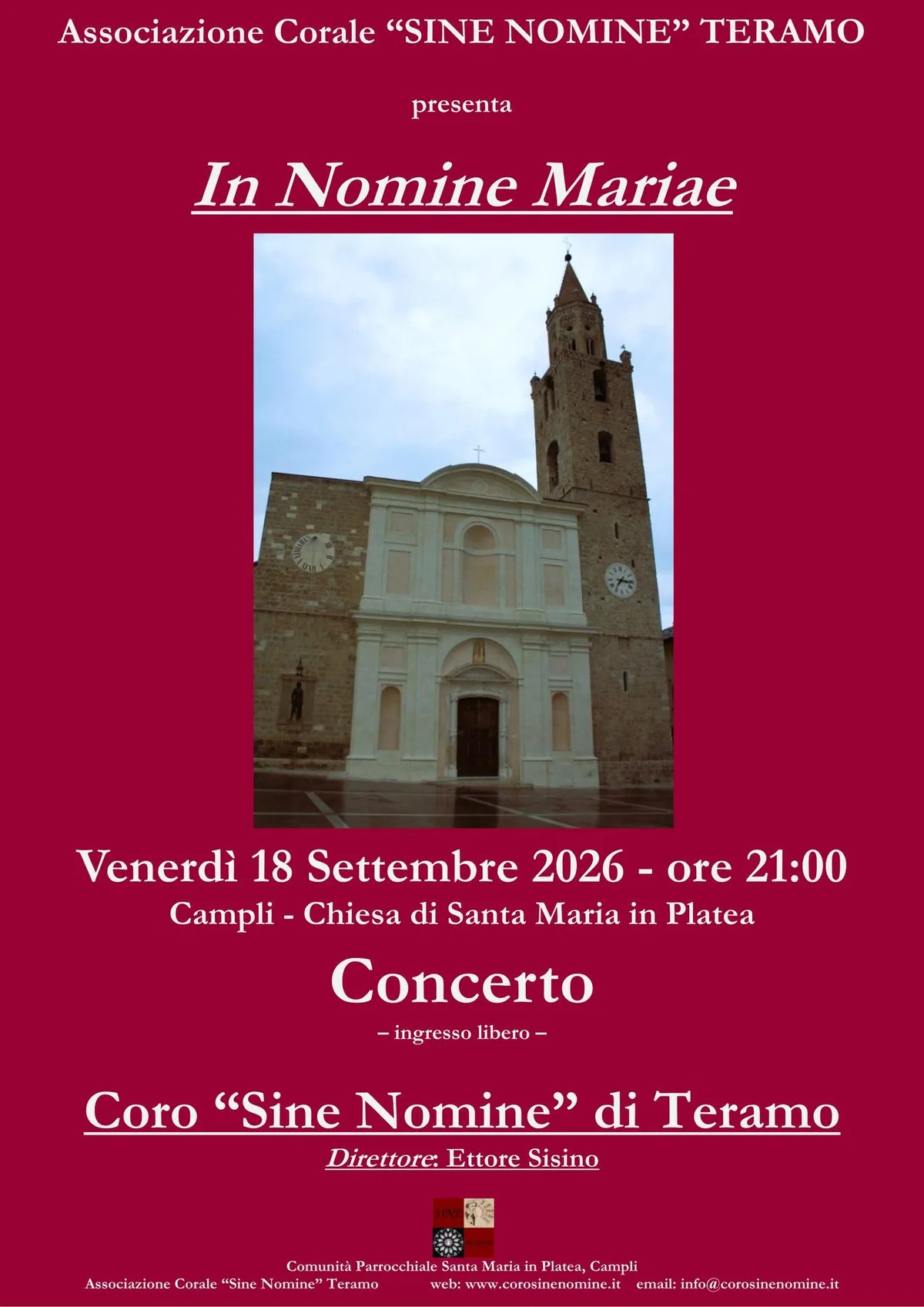 Il Coro Sine Nomine ospite della Festa del Voto della Città di Campli all’Immacolata