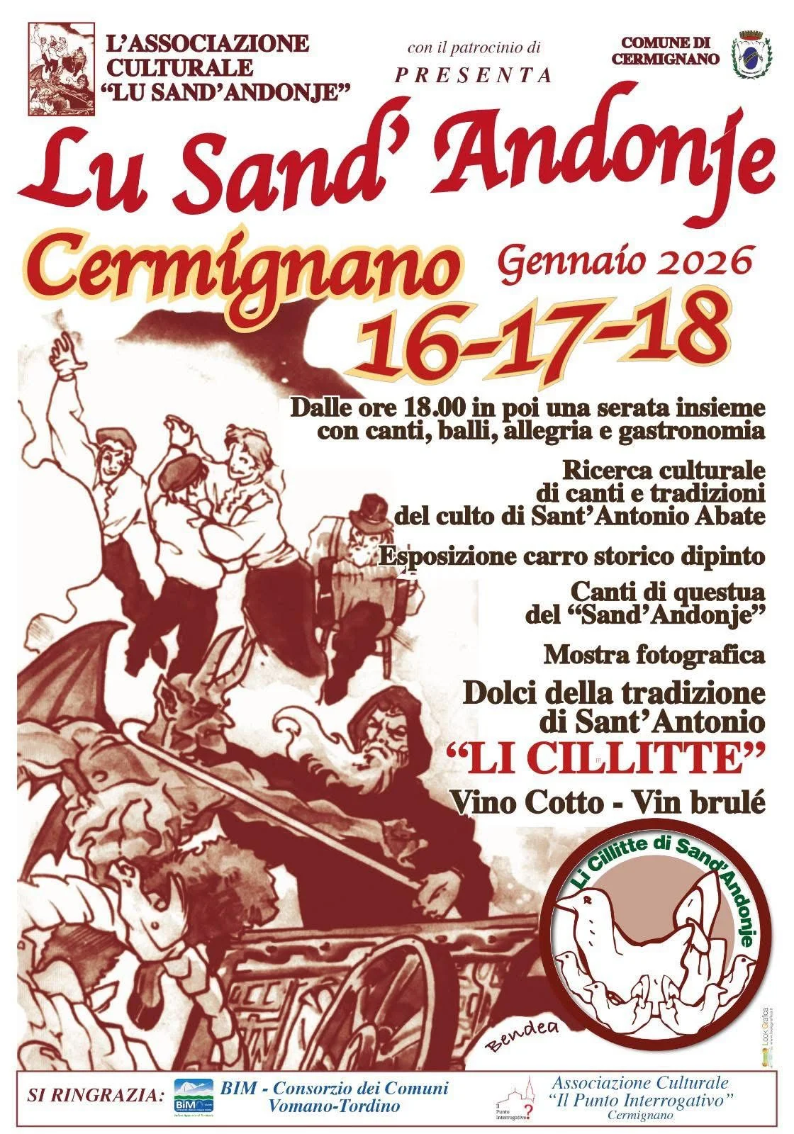Torna “Lu Sand’Andonje”: a Cermignano la 33ª edizione della storica festa dedicata a Sant’Antonio Abate