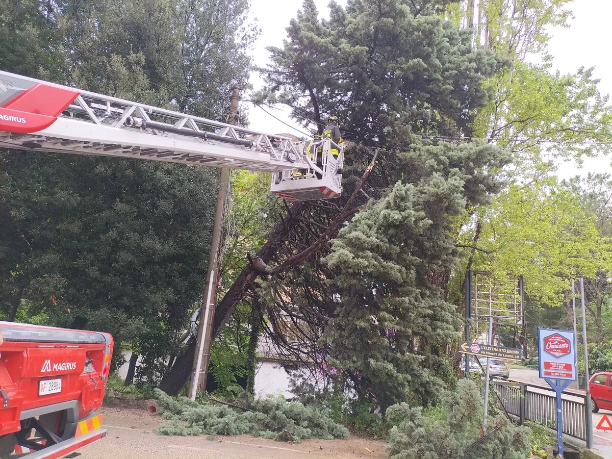 Nubifragio a Teramo, decine di interventi dei Vigili del Fuoco per allagamenti, frane e alberi caduti