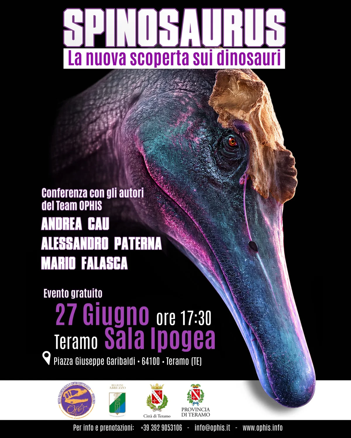 A Teramo la conferenza “Spinosaurus – La nuova scoperta sui dinosauri”