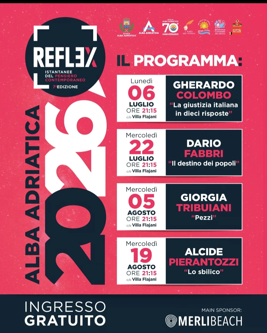 Alba Adriatica, al via la 7^ edizione di "Reflex – Istantanee del pensiero contemporaneo"