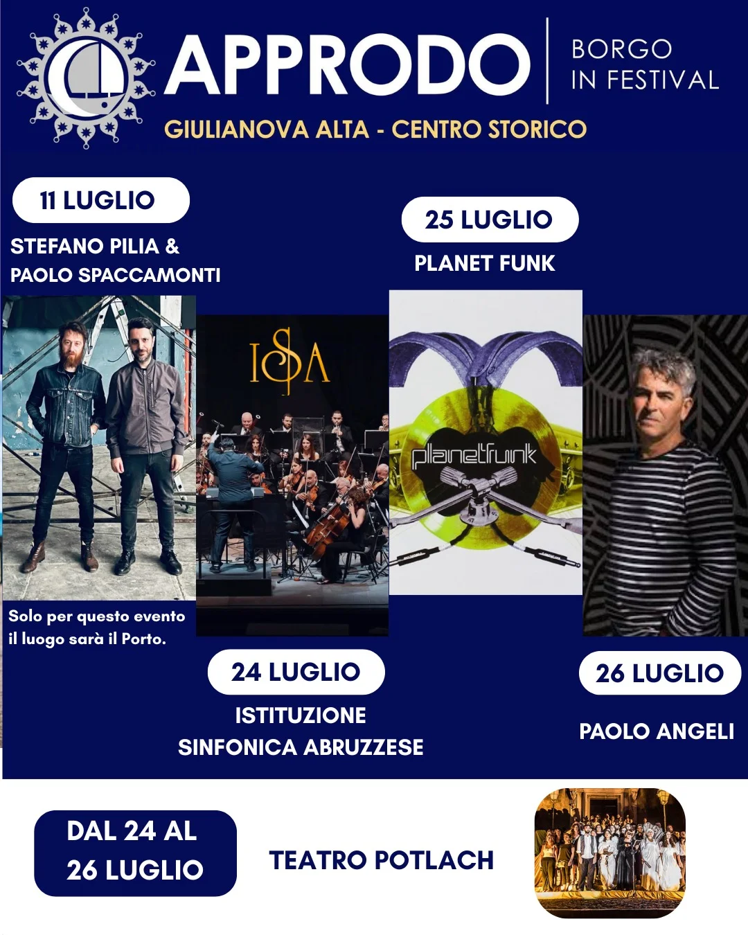 "Approdo - Borgo in Festival", il programma della manifestazione a Giulianova paese dal 24 al 26 luglio