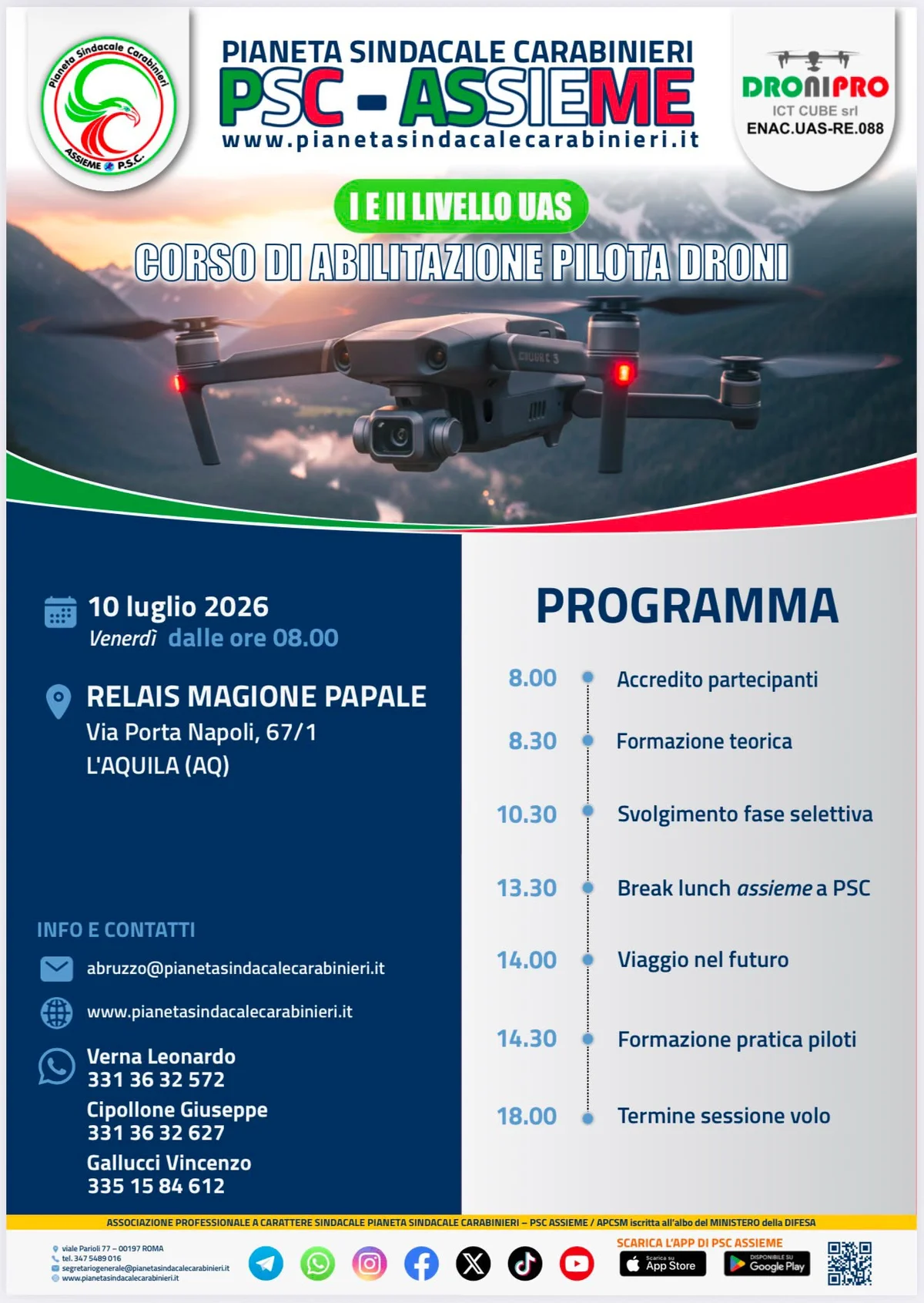 Carabinieri, 25^ sessione del corso di formazione per pilota Droni