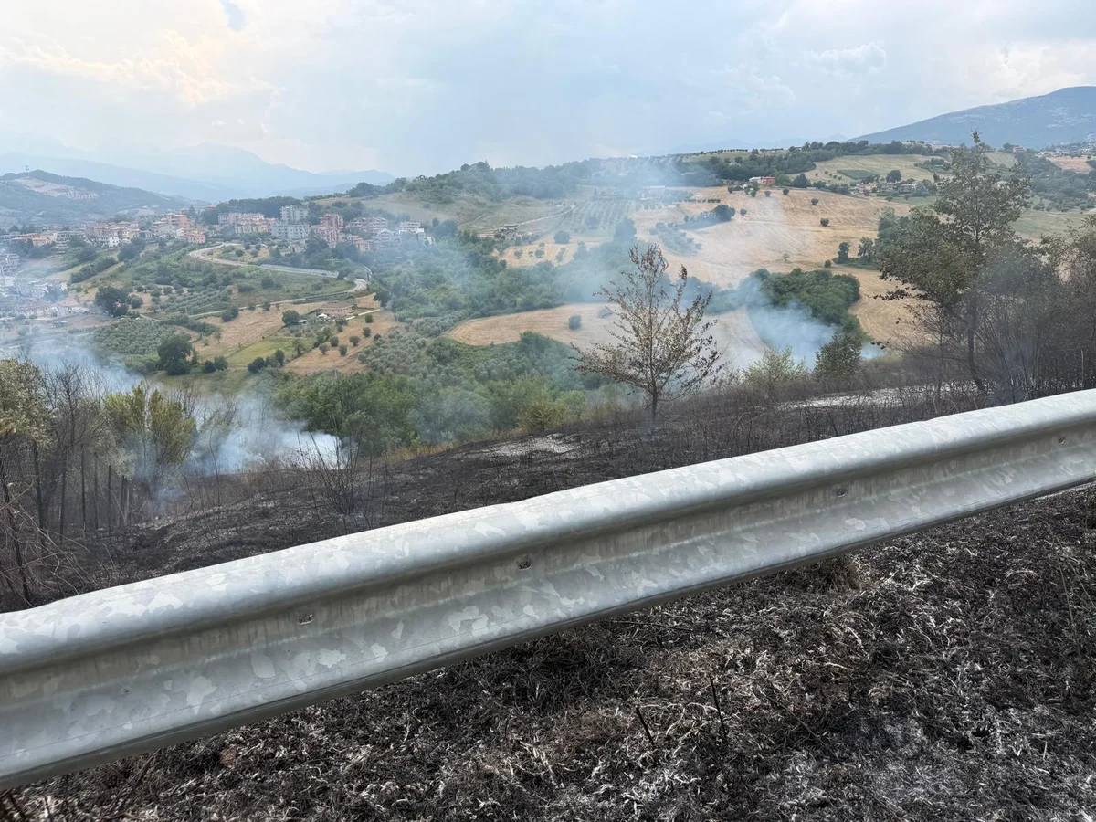 FOTO e VIDEO | Incendio tra Colleminuccio e Varano