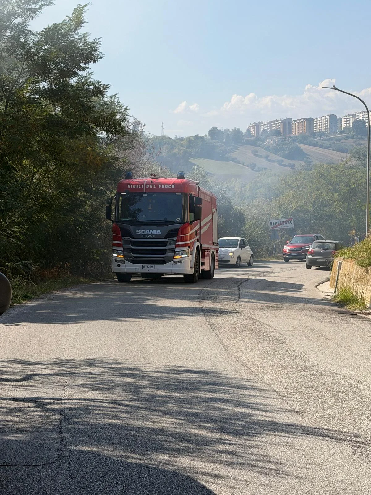 Spento l'incendio al bivio di Nepezzano