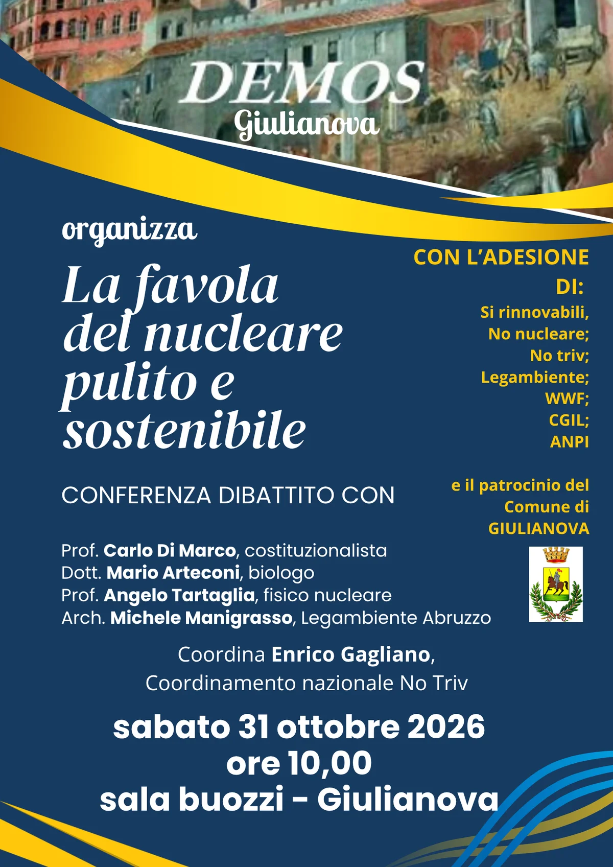 Energia nucleare sostenibile? L'associazione Demos organizza un confronto a Giulianova