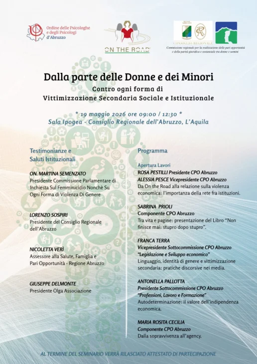 “Dalla parte delle Donne e dei Minori”, la CPO Abruzzo protagonista di un nuovo approccio culturale