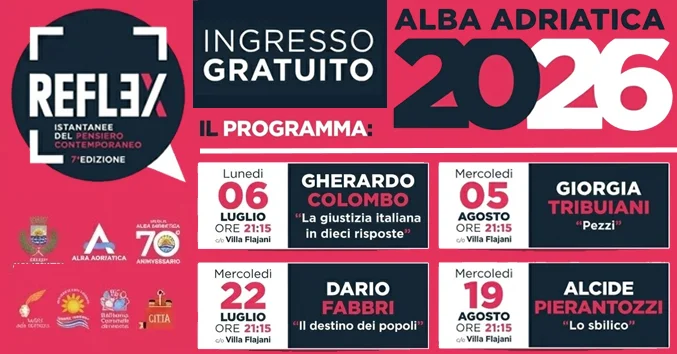 “Reflex”, dibattito sui grandi temi dell'attualità. La rassegna ad Alba Adriatica